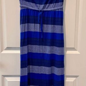 Blue Striped Maxi Dress